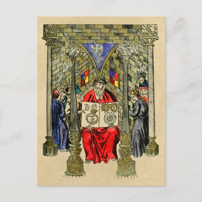 Ouroboros-Symbol im Buch der Alchemie Postkarte (Vorderseite)