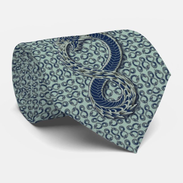Ouroboros über Opal Neck Tie Krawatte (Gerollt)