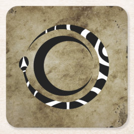 Ouroboros und Mond Rechteckiger Pappuntersetzer