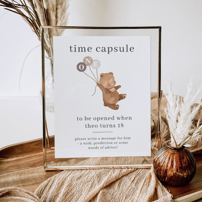 Ours avec 3 ballons Brown Poster de la capsule tem (Créateur téléchargé)