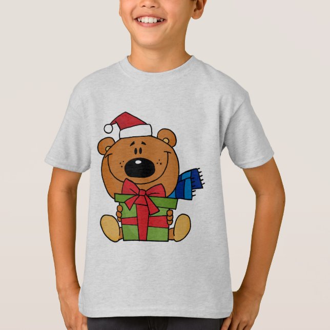 Ours avec cadeau T-shirts et cadeaux de vacances (Devant)