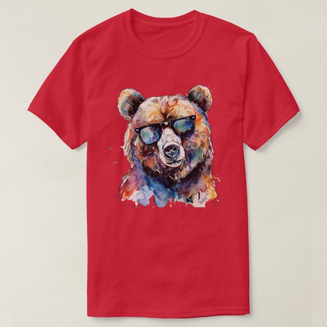 Ours avec lunettes de soleil TShirt (Design devant)