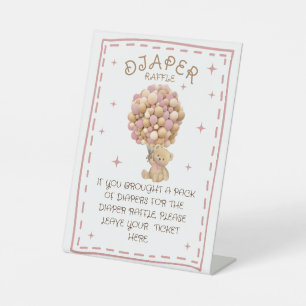 Ours Ballons Rose Bearly Wait Diaper Signe de trap