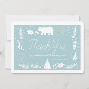 Ours bleu polaire Carte de remerciements d'anniver