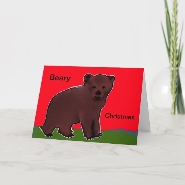 Ours CUB de carte de voeux de Noël de Beary (Devant)