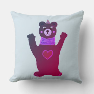 Ours dame marron chambre d'enfants Coussin