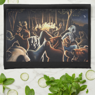Ours dansant Serviette Animaux Porter Serviette de