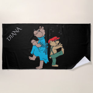 OURS dansant serviette de plage pour les enfants.