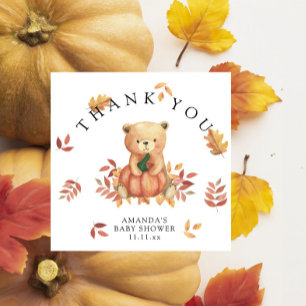 Ours d'automne avec citrouille - merci