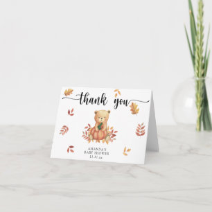 Ours d'automne avec citrouille - merci