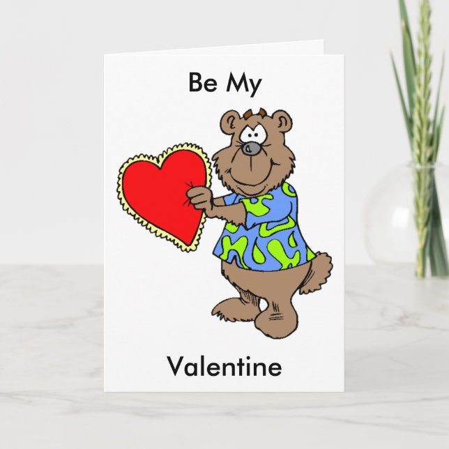 Ours de dessin avec carte de coeur Valentine (Devant)