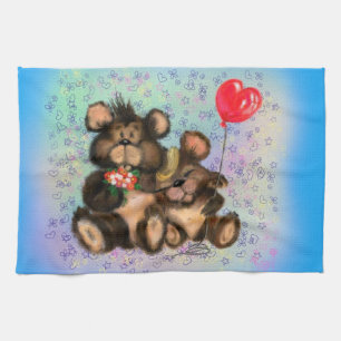 Ours de famille avec Balloon Serviette de cuisine