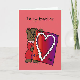 ours de fille tenant le valentine pour la carte de
