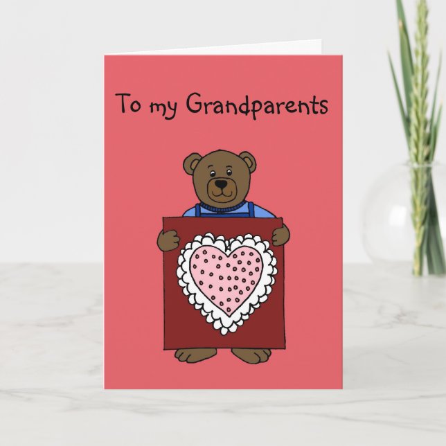 ours de garçon tenant le valentine pour la carte (Devant)