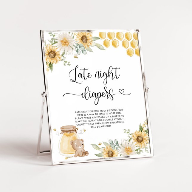 Ours de miel couches tard dans la nuit Poster (Créateur téléchargé)