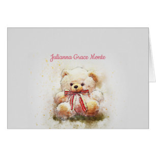 Ours de nounours avec le carte pour notes rouge de