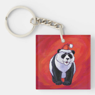 Ours de panda à Santa Hat sur Rouge