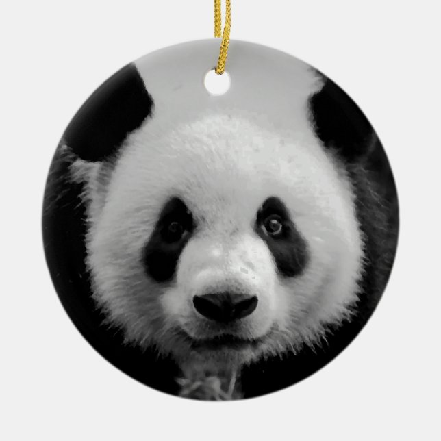 Ours de panda noir et blanc Ornement d'arbre de No (Devant)