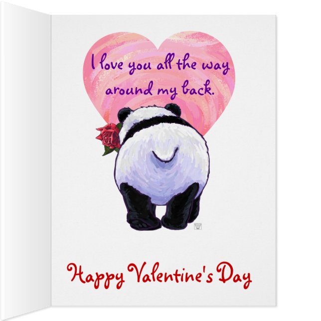 Ours de panda romantique avec Rose (Intérieur (Droite))