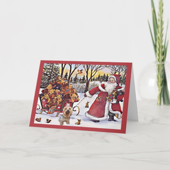 Ours de Père Noël de carte de Noël de Yorkshire (Devant)