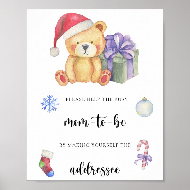 Ours d'hiver - Affiche pour aider la future maman  (Devant)