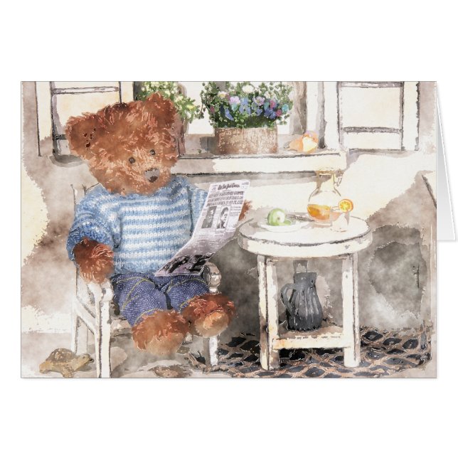Ours Dinky Aquarelle - Lecture Ours (Devant horizontal)