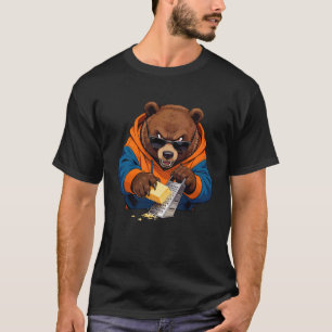 Ours Drôle Grattant T-Shirt Graphique au Fromage p