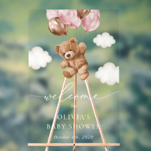 Ours En Conflit, Ballons Roses, Baby shower D'Accu