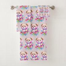 Ours en peluche aquarelle pastel