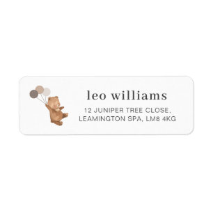 Ours en peluche avec 3 Étiquette Balloirs Brown