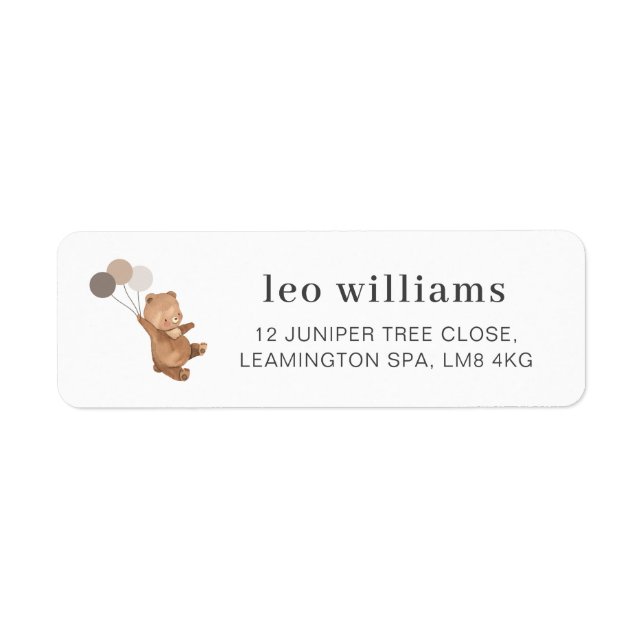Ours en peluche avec 3 Étiquette Balloirs Brown (Devant)