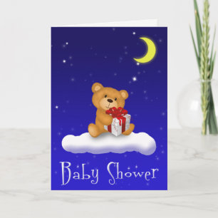 Ours en peluche avec cadeau - Carte de voeux Baby 