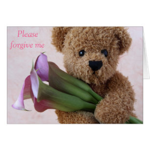 ours en peluche avec calla lilies pardonne-moi car