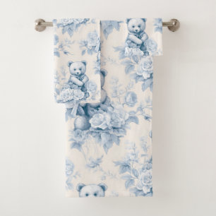 ours en peluche avec roses bleus
