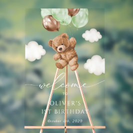 Ours en peluche, Ballons verts, accueil pour le pr