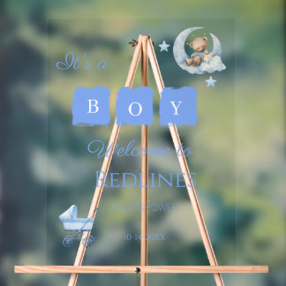 Ours en peluche bleu C'est un garçon Baby Shower