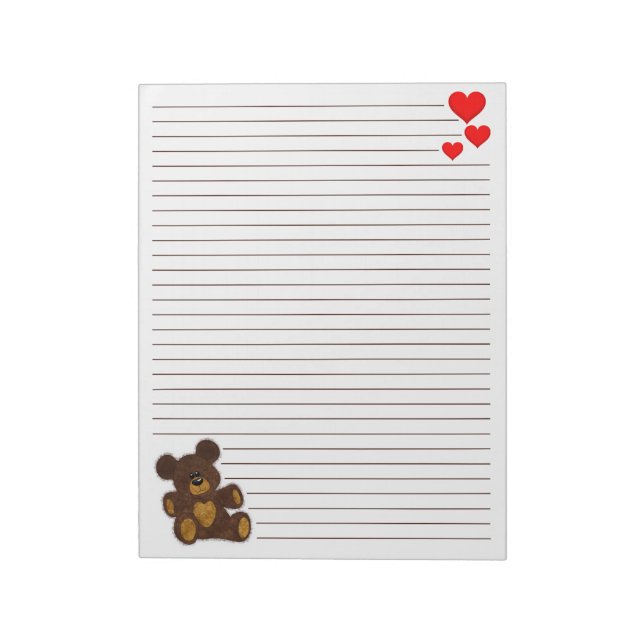 Ours en peluche - Bloc-notes de 11 po x 8,5 po (Tourné)