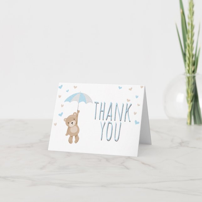 Ours en peluche Carte de remerciements Boy Boy Par (Devant)