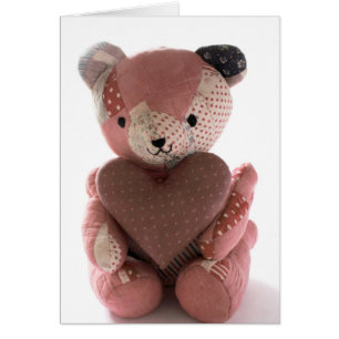 ours en peluche courbé avec carte cardiaque calico