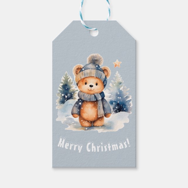 Ours en peluche dans la forêt, personnalisé geschenkanhänger (Vorderseite)