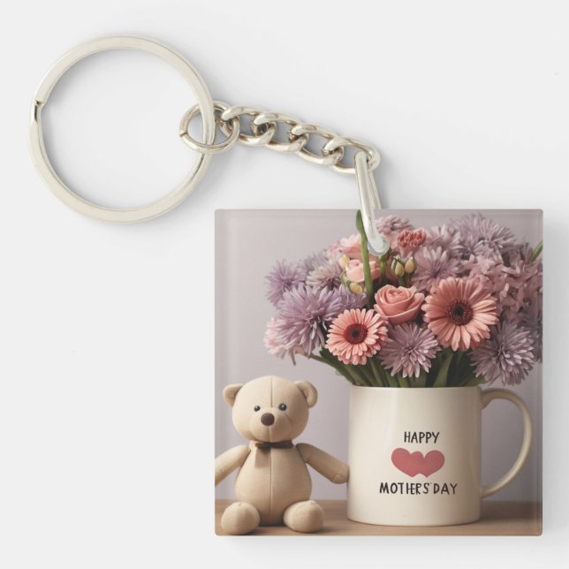 Ours en peluche, Fleurs et Mug de café (Devant)