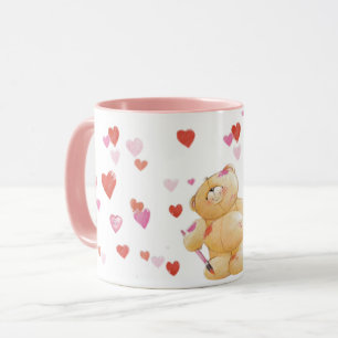 Ours en peluche mignon et coeurs Mug