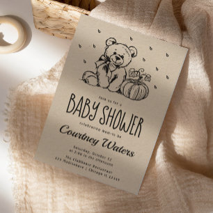 Ours en peluche mignon   Invitation Baby shower