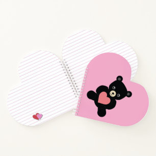 Ours en peluche noir avec Carnet cardiaque