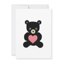 Ours en peluche noir avec carte cœur