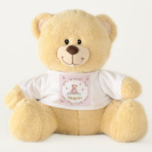 Ours en peluche personnalisé Fleurs et Papillons