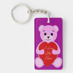 Ours en peluche rose mignon avec I Love You (Entre