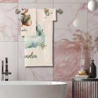 Ours en peluche vert Boho personnalisé
