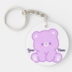 Ours en peluche violet mignon Kawaii personnalisé