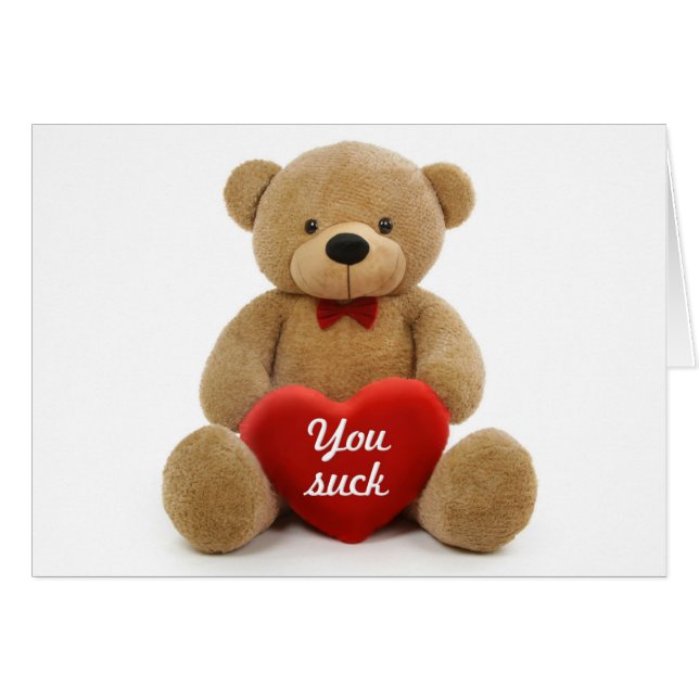 Ours en peluche "You Suck" (Devant horizontal)